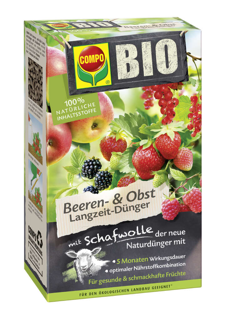 COMPO BIO Beeren- & Obst Langzeit-Dünger mit Schafwolle